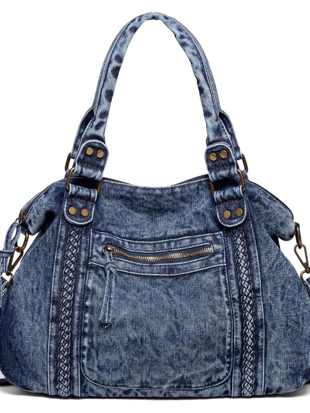 Designer Denim Handbags for Women Hobo Tote Bag Crossbody Denim Purses Blue Jean